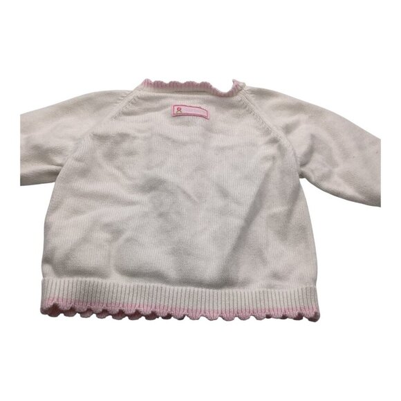 Carter's Baby Girl Sweater White & Pink Floral Button Up 3-6M Cotton Lightweight - Picture 11 of 11